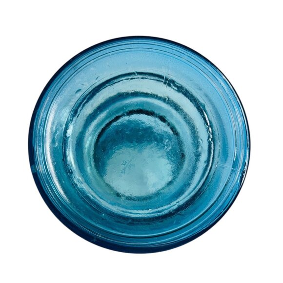 Handblown In Spain Vidrios San Miguel Blue Glass Candle Holder 8" Tall - Picture 5 of 10